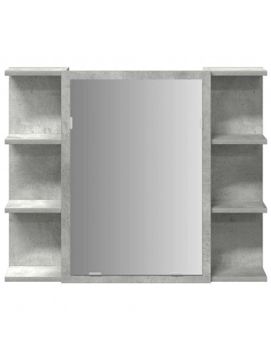 Set Mobili da Bagno 4 pz Grigio Cemento in Legno Multistrato