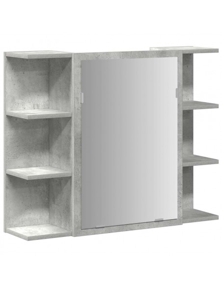 Set Mobili da Bagno 4 pz Grigio Cemento in Legno Multistrato