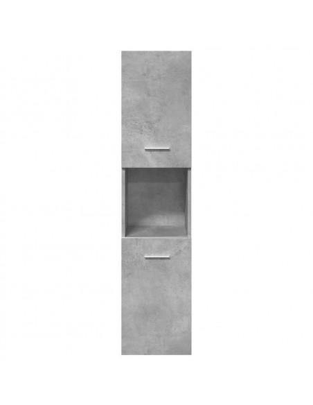 Set Mobili da Bagno 4 pz Grigio Cemento in Legno Multistrato