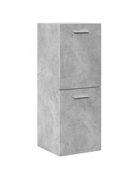 Set Mobili da Bagno 4 pz Grigio Cemento in Legno Multistrato