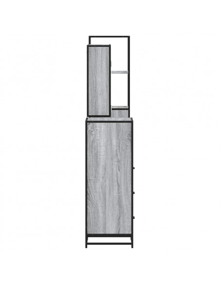 Set Mobili da Bagno 4 pz Grigio Sonoma in Legno Multistrato