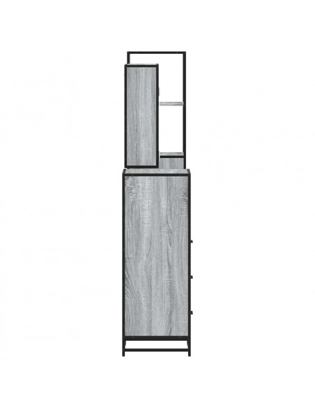 Set Mobili da Bagno 4 pz Grigio Sonoma in Legno Multistrato