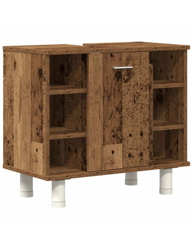 Set Mobili da Bagno 4 pz Legno Antico in Legno Multistrato