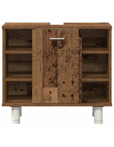 Set Mobili da Bagno 4 pz Legno Antico in Legno Multistrato