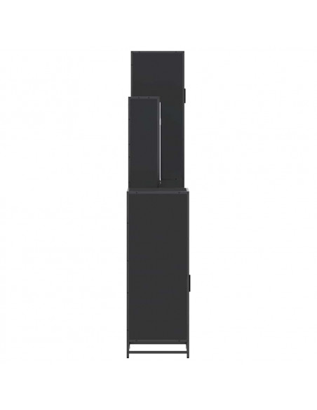 Set Mobili da Bagno 4 pz Nero in Legno Multistrato