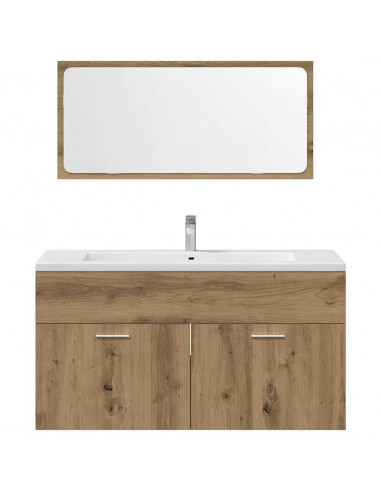 Set Mobili da Bagno 4 pz Rovere Artigianale Legno Multistrato