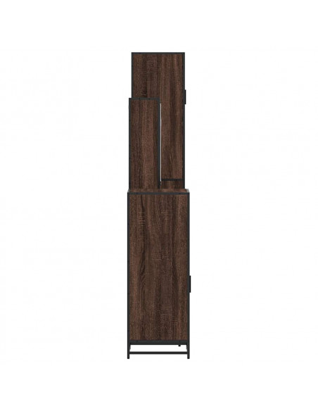 Set Mobili da Bagno 4 pz Rovere Marrone in Legno Multistrato