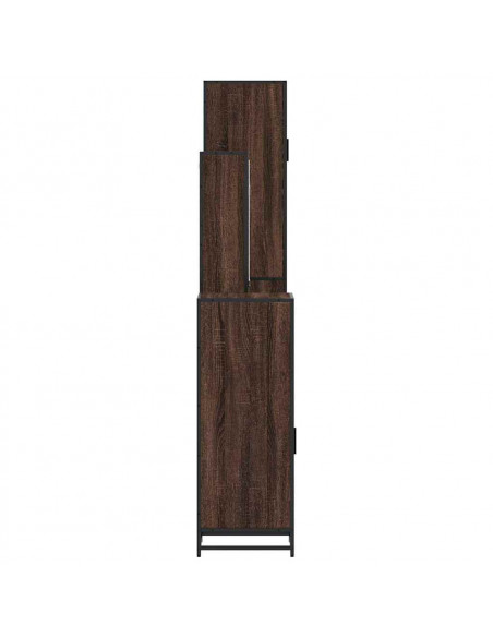Set Mobili da Bagno 4 pz Rovere Marrone in Legno Multistrato