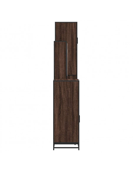 Set Mobili da Bagno 4 pz Rovere Marrone in Legno Multistrato