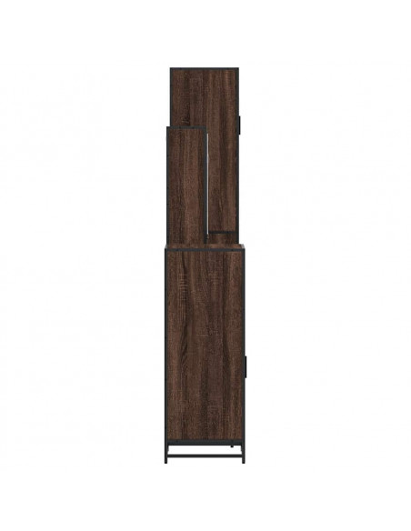 Set Mobili da Bagno 4 pz Rovere Marrone in Legno Multistrato