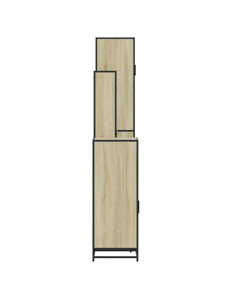 Set Mobili da Bagno 4 pz Rovere Sonoma in Legno Multistrato