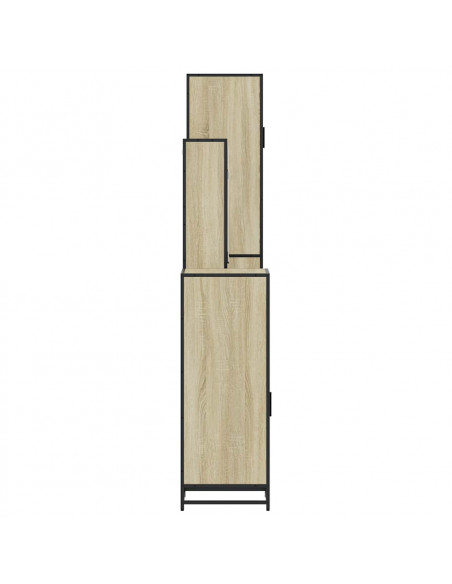Set Mobili da Bagno 4 pz Rovere Sonoma in Legno Multistrato