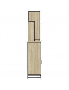 Set Mobili da Bagno 4 pz Rovere Sonoma in Legno Multistrato