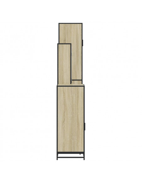 Set Mobili da Bagno 4 pz Rovere Sonoma in Legno Multistrato