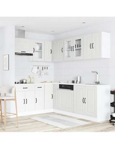 Set Mobili da Cucina 11 pz Kalmar Bianchi Legno Multistrato