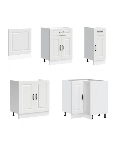 Set Mobili da Cucina 11 pz Kalmar Bianchi Legno Multistrato