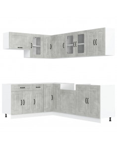 Set Mobili da Cucina 11 pz Kalmar Grigio Cemento in Truciolato