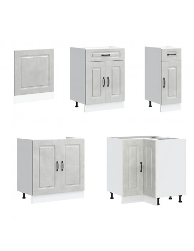 Set Mobili da Cucina 11 pz Kalmar Grigio Cemento in Truciolato