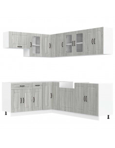 Set Mobili da Cucina 11 pz Kalmar Grigio Sonoma in Truciolato