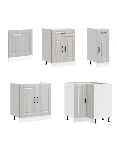 Set Mobili da Cucina 11 pz Kalmar Grigio Sonoma in Truciolato
