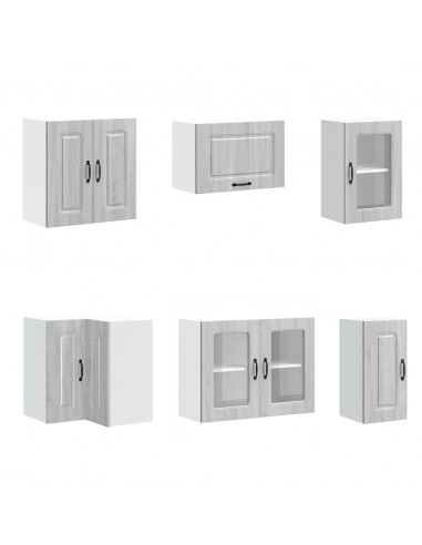 Set Mobili da Cucina 11 pz Kalmar Grigio Sonoma in Truciolato