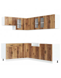 Set Mobili da Cucina 11 pz Kalmar Legno Vecchio in Truciolato