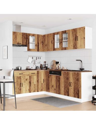 Set Mobili da Cucina 11 pz Kalmar Legno Vecchio in Truciolato