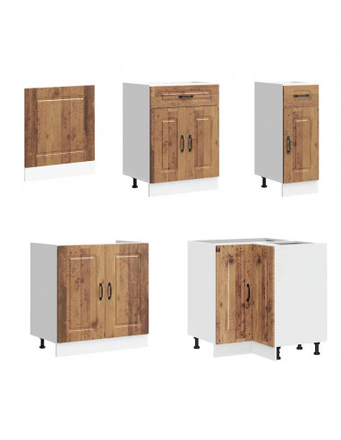 Set Mobili da Cucina 11 pz Kalmar Legno Vecchio in Truciolato