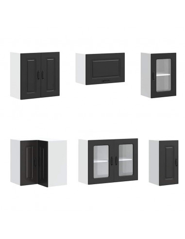 Set Mobili da Cucina 11 pz Kalmar Neri Legno Multistrato
