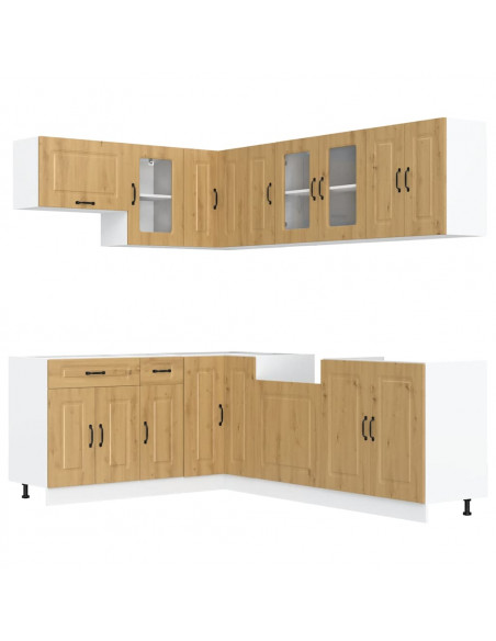 Set Mobili da Cucina 11 pz Kalmar Rovere Artigianale Truciolato