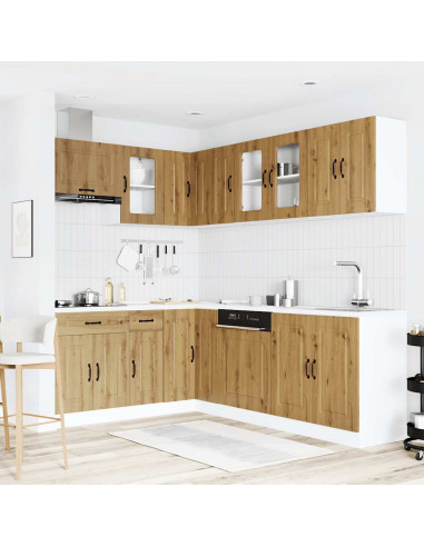 Set Mobili da Cucina 11 pz Kalmar Rovere Artigianale Truciolato