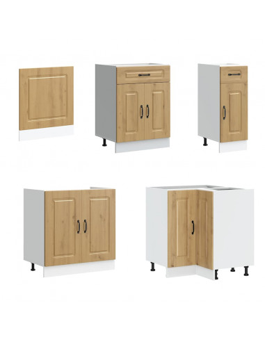 Set Mobili da Cucina 11 pz Kalmar Rovere Artigianale Truciolato