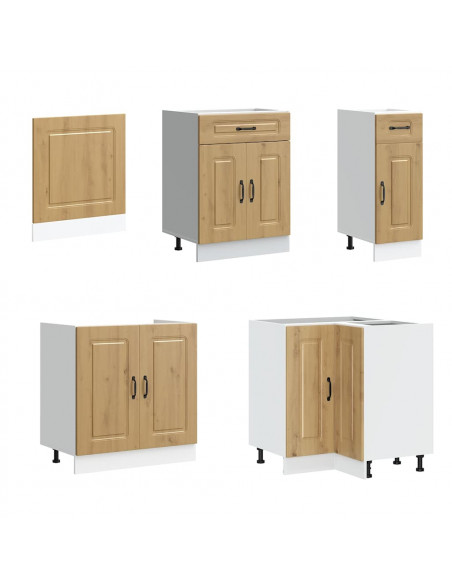 Set Mobili da Cucina 11 pz Kalmar Rovere Artigianale Truciolato