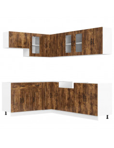 Set Mobili da Cucina 11 pz Kalmar Rovere Fumo Legno Multistrato