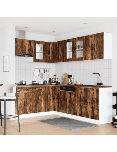 Set Mobili da Cucina 11 pz Kalmar Rovere Fumo Legno Multistrato