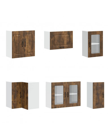 Set Mobili da Cucina 11 pz Kalmar Rovere Fumo Legno Multistrato