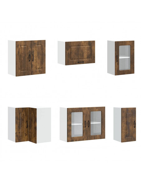 Set Mobili da Cucina 11 pz Kalmar Rovere Fumo Legno Multistrato