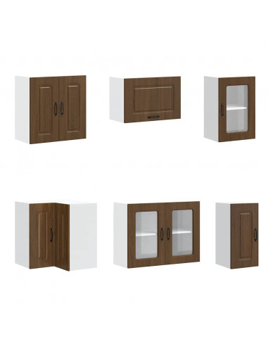 Set Mobili da Cucina 11 pz Kalmar Rovere Marrone in Truciolato