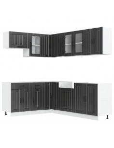 Set Mobili da Cucina 11 pz Lucca Neri Legno Multistrato