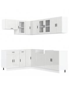 Set Mobili da Cucina 11 pz Porto Bianchi Lucido in Truciolato