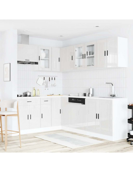 Set Mobili da Cucina 11 pz Porto Bianchi Lucido in Truciolato