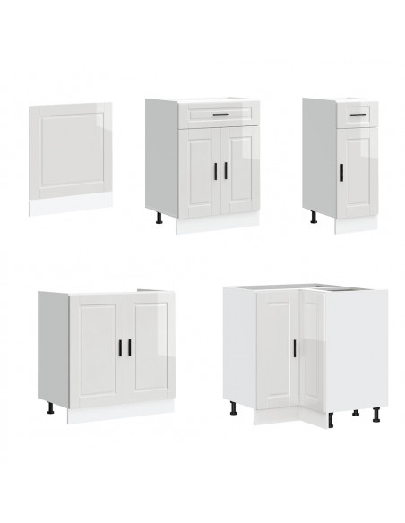 Set Mobili da Cucina 11 pz Porto Bianchi Lucido in Truciolato