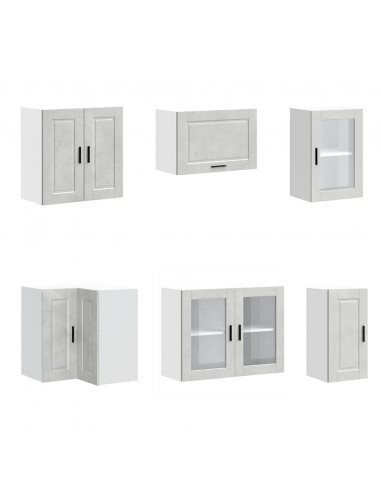 Set Mobili da Cucina 11 pz Porto Grigio Cemento in Truciolato