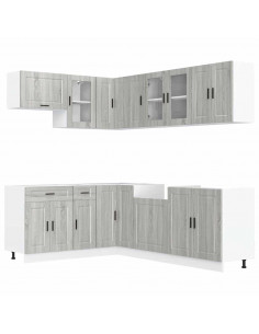 Set Mobili da Cucina 11 pz Porto Grigio Sonoma in Truciolato