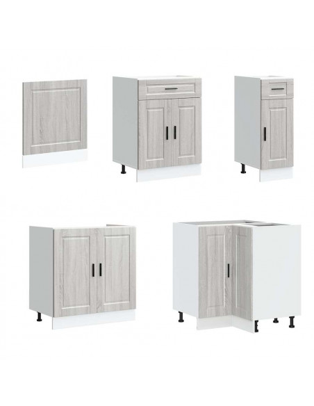 Set Mobili da Cucina 11 pz Porto Grigio Sonoma in Truciolato