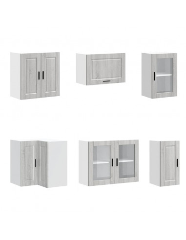 Set Mobili da Cucina 11 pz Porto Grigio Sonoma in Truciolato