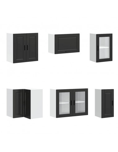 Set Mobili da Cucina 11 pz Porto Neri Legno Multistrato