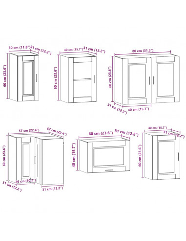 Set Mobili da Cucina 11 pz Porto Rovere Artigianale Truciolato