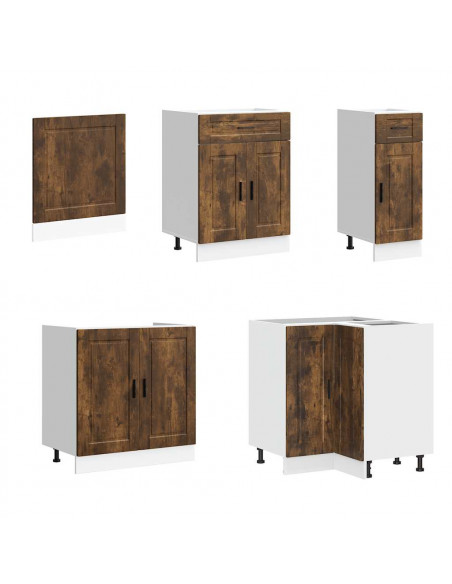 Set Mobili da Cucina 11 pz Porto Rovere Fumo in Truciolato