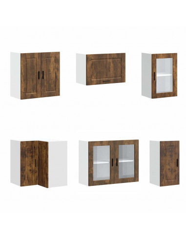 Set Mobili da Cucina 11 pz Porto Rovere Fumo in Truciolato